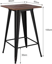 Get free shipping on qualified black dining room sets or buy online pick up in store today in the furniture department. Bistro Stool Dining Table Chair Metal Legs Wooden Seat Breakfast Bar Table Buy Bar Table Stool Set High Bar Stool Table 2 Stools High Chairs Product On Alibaba Com