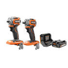 18V Brushless Sub-Compact 1 2in and 3 8in Impact Wrench Kit with 2 0 Ah Battery and    R96213SBN RIDGID