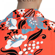 Hawaiian punch red wild hibiscus floral fabric. Red Hawaiian Floral Print Shirt By Sunsurf And Stay Comfortable