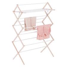 D wood accordian collapsible clothes drying rack. 15 Dowel Wooden Clothes Drying Rack The Container Store