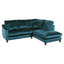 Tate Velvet Right Hand Corner Chaise Teal Corner Sofa Corner Sofa Bed Velvet Corner Sofa