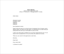 A two weeks notice letter is a formal document used for forwarding your intention of resignation to the management. 10 Sample Two Week Notice Resignation Letter Templates Google Docs Ms Word Apple Pages Free Premium Templates