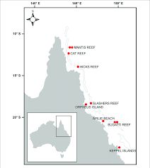 The great barrier reef was declared a world heritage area in 1981 because of its 'outstanding universal value'. Map Of The Great Barrier Reef Gbr Demonstrating The 10 Locations Download Scientific Diagram