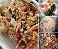 Sedikit kunyit serbuk 1/4 sudu teh garam 3 biji kuning telur masin yang telah direbus, lenyekkan sampai hancur sikit putih telur masin yang telah direbus tadi dalam. Resipi Ketam Goreng Telur Masin Ala Restoran Memang Umphh