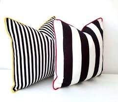 Black And White Striped Pillow Cover Striped Black And White Throw Pillow Cover Wide Black And Etsy White Throw Pillow Covers White Throw Pillows Black And White Cushions