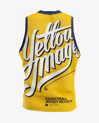 Basketball Jersey With V Neck Mockup Back View In Apparel Mockups On Yellow Images Object Mockups In 2020 Clothing Mockup Design Mockup Free Free Psd Design