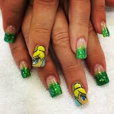 Tinkerbell Nail Design Disney Themed Nail Art Nail Designs New Nail Designs Nails