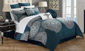 Alpine furniture west haven 5 piece bedroom set, king size. Priya Faux Silk Medalion Jacquard Comforter Set 9 Piece Comforter Sets Bedding Sets Bed Comforters