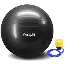 Yes4all Yoga Exercise Ball With Pump Foot A Multi Colors And Sizes 55cm 65cm 75cm A Anti Burst And Extra Th Ball Exercises Stability Ball Yoga Ball