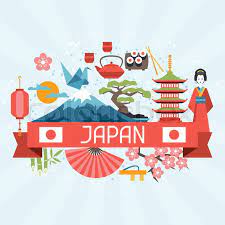 Asian cloud background with japanese wave pattern. Japan Background Design Illustration Stock Vector Colourbox