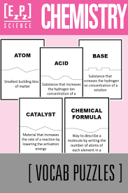 Chemistry Science Vocabulary Puzzles Science Vocabulary Chemistry Activities Science Bundle