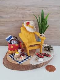 Miniature Beach Scene Miniature Adirondack Chair Vacation Etsy Miniature Beach Scene Miniatures Beach Scenes