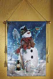 Xmas / christmas decorations, trees, lanterns, snowmen, santa, coca cola holidays truck. Let It Snow Fiber Optic Snowman Wall Canvas From Collections Etc 2d Christmas Tree Halloween Haunted House Decorations Christmas Decorations