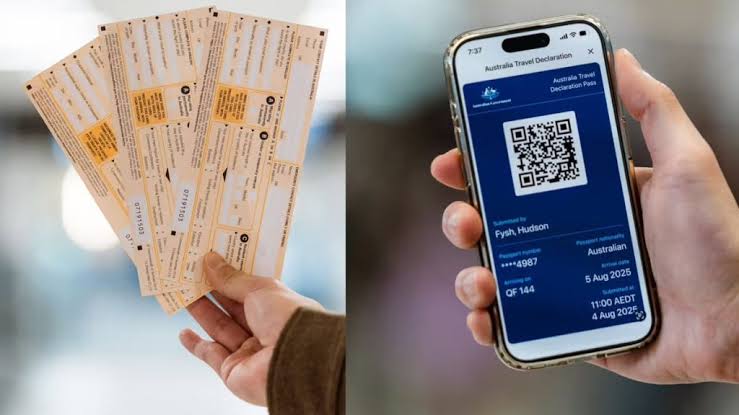 Australia uses digital travel declarations instead of paper arrival cards.