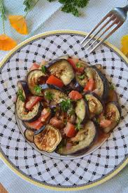 Salade D Aubergines Grillees Au Cumin Au Fil Du Thym Recette Salade Aubergine Aubergines Grillees Salade Fraicheur