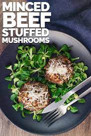 Stuffed Mushrooms With Mince Beef Recipe Recipe Beef Recipes Recipes Minced Beef Recipes