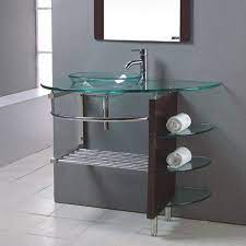 The glass material is relatively easy to care and creating a room that looks exclusive. Kokols Usa Clear 32 In Vessel Single Sink Bathroom Vanity With Tempered Glass And Glass Top Faucet Incl Glass Bathroom Top Bathroom Design Glass Bathroom Sink