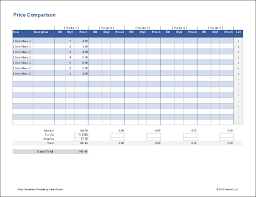 Comparison Chart Templates 3 Free Printable Word Excel