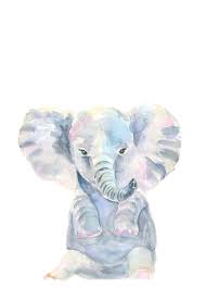 Safari Nursery Art Elephant Print Safari Animals Wall Art Baby Elephant Painting By Watercolor Poetry