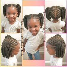 Cornrows And Ponytails On Natural Hair Girl Natural Hairstyles For Kids Childrens Hairstyles Kids Hairstyles