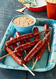 Hot Dog On A Stick With Queso Sauce Recipe Kraft Recipes Food Dog Recipes Kraft Recipes