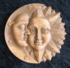 CELESTIAL HARMONY WALL SCULPTURE STATUE SUN & MOON 16" www.NEO-MFG.com