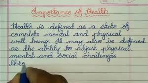 However, you do not have to do this all at once. Importance Of Health Essay In English Health Essay In Cursive Hand Writing Youtube