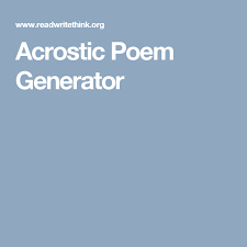 Acrostic Poem Generator Acrostic Acrostic Poem Poems