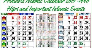 Hijri Calander 2019 Islamic Calendar Islamic Events Islam