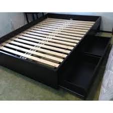 You'll never have to vacuum under the bed again. Ikea Queen Size Platform Bed W 4 Storage Drawers Aptdeco