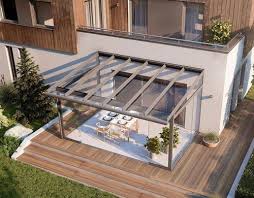 Pool off deck has glass enclosure. Glass Roofs Glass Roof Installation Sunflex Uk