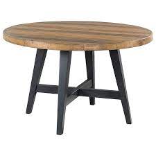 Our rustic dining table catalog features a collection of old wood, alder, and mesquite tables with authentic, spanish style flair. Intercon Urban Rustic Rustic Round Dining Table With Metal Base Wayside Furniture Kitchen Tables