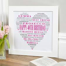 If you have a friend or a loved one about to turn 40, it's likely that they're currently taking stock of all they've accomplished so far, while in the back of their mind gearing up for a whole new batch of anxieties. Chatterbox Walls Personalised Gifts Of Word Art Pictures Cushions