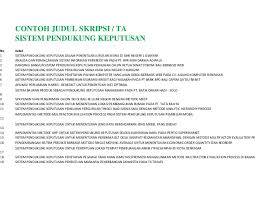 Pelaksanaan quality control yang efektif untuk meningkatkan kualitas produk pada pt. Contoh Judul Skripsi