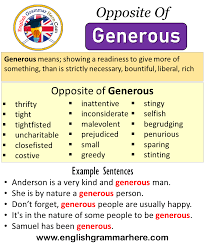 Opposite Of Generous Antonyms Of Generous Meaning And Example Sentences English Grammar Here Generous meaning, definition, what is generous: opposite of generous antonyms of