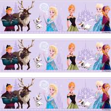 Looking for the best wallpapers? Disney Frozen Official Elsa Anna Olaf Pattern Childrens Movie Wallpaper Border Fr3503 3 Lilac I Want Wallpaper