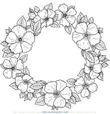 Download and print out this happy birthday flower wreath coloring page. Free Floral Wreath Coloring Free Coloring Daily