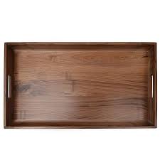 Glitz Star 24 X13 Extra Large Wooden Tray Ottoman Tray With Handle Fsc Natural Handmade Black Walnut Serving Tray V Large Wooden Tray Wooden Tray Ottoman Tray