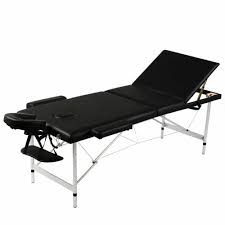 vidaxl table de massage pliante lit de massage 3 zones noir cadre aluminiumsac massage table massage shiatsu massage