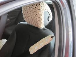 Crochet Car Front Seat Headrest Cover Aran Cfshc2b Crochet Car Seat Cover Crochet Car Car Accessories