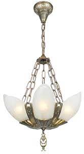 Original btc hatton teardrop 3 light ceiling pendant. Vintage Hardware Lighting Art Deco Lighting Chandeliers Slip Shade Fleurette 5 Light With Frosted Shades 85 La1 5l