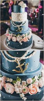 Nautical Wedding Cake Blue Fondant Anchor Fondant Rope Sugar Flowers Photography By Klc Pink Wedding Cake Wedding Cakes Blue Yellow Wedding Cake