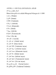 Dalam bahasa arab, ada empat kata yang semuanya bisa berarti rumah, yaitu: Nombor Arab 1 Hingga 30