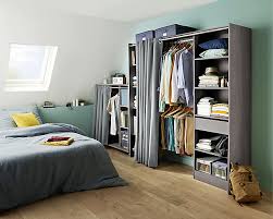 Les rideaux permettent de fermer un dressing pour un coût moindre que des portes. Kit Dressing Avec Rideau Eklips Ii Effet Chene Grise L 200 X P 48 X H 200 Cm Castorama
