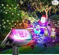 Solar Spot Lights Outdoor, 9 Lighting Modes RGB, Solar Lights Outdoor  Waterproof IP65, 63 LED Landscape Spotlights for Holiday Decorations
