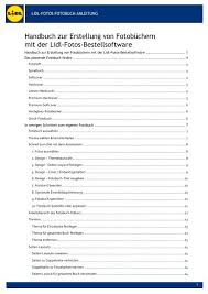 Dazu gehören datenverarbeitungen, die für die bereitstellung der webseite und ihrer funktionalitäten technisch notwendig sind, sowie. Handbuch Zur Erstellung Von Fotobuchern Mit Der Lidl Fotos