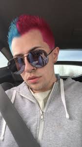Men's Pink and Blue Hair