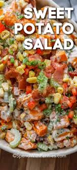 Homemade Sweet Potato Salad Is A Delicious Twist On The Classic Picnic Potluck Or Side Dish In 2020 Salad With Sweet Potato Potatoe Salad Recipe Potluck Dishes