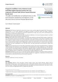 181 resep makanan lunak sayur ala rumahan yang mudah dan enak dari komunitas memasak terbesar dunia! Pdf Pengaruh Modifikasi Menu Makanan Lunak Terhadap Tingkat Kepuasan Pasien Dan Sisa Makanan Di Rumah Sakit Umum Daerah Meuraxa Banda Aceh