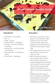 No Bake Bread Custard Pudding Tastedrecipes Recipe Cooking Recipes Desserts Recipes Dessert Recipes